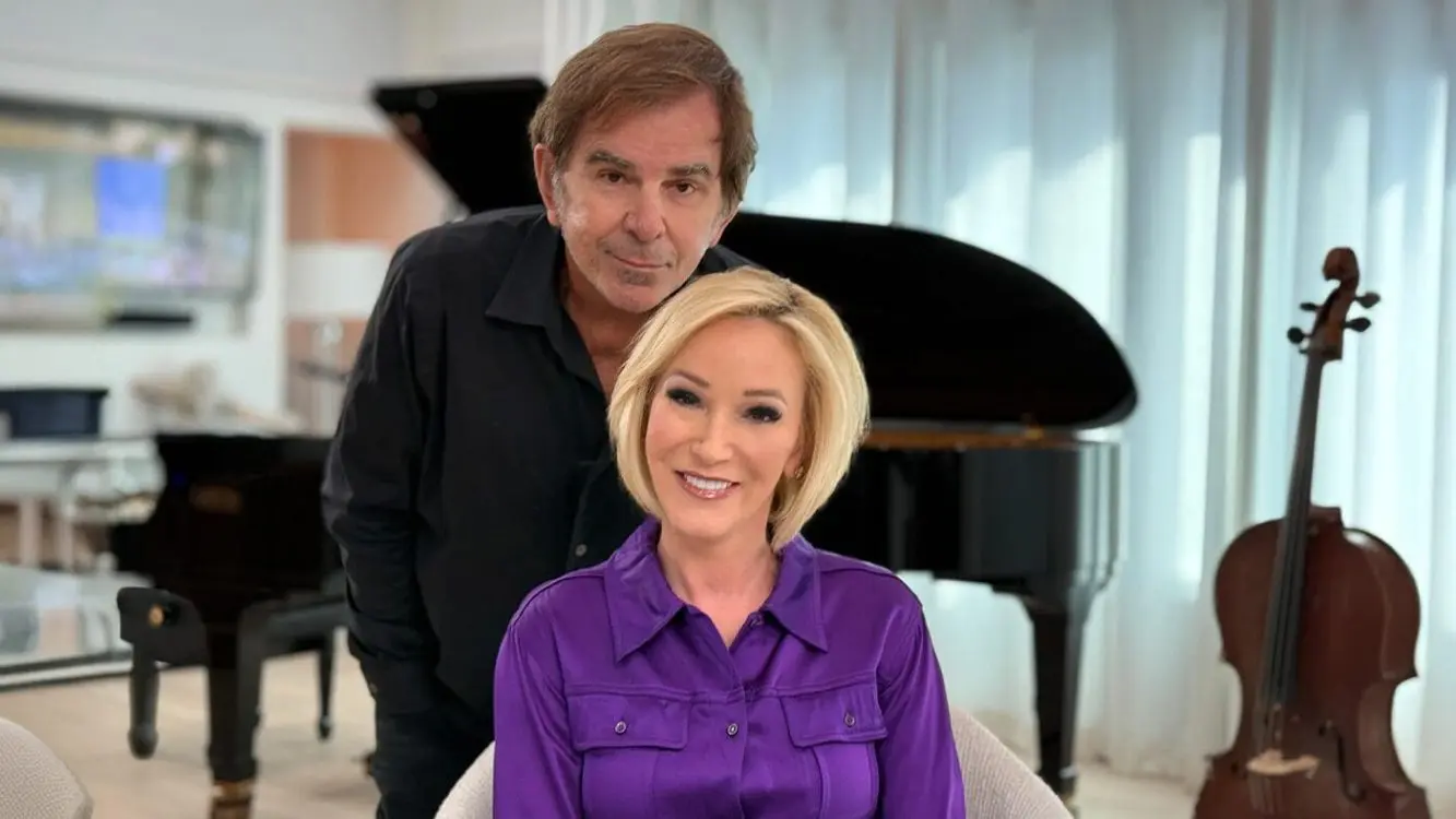 Paula and Jonathan White in studio for Paula White Ministries broadcast